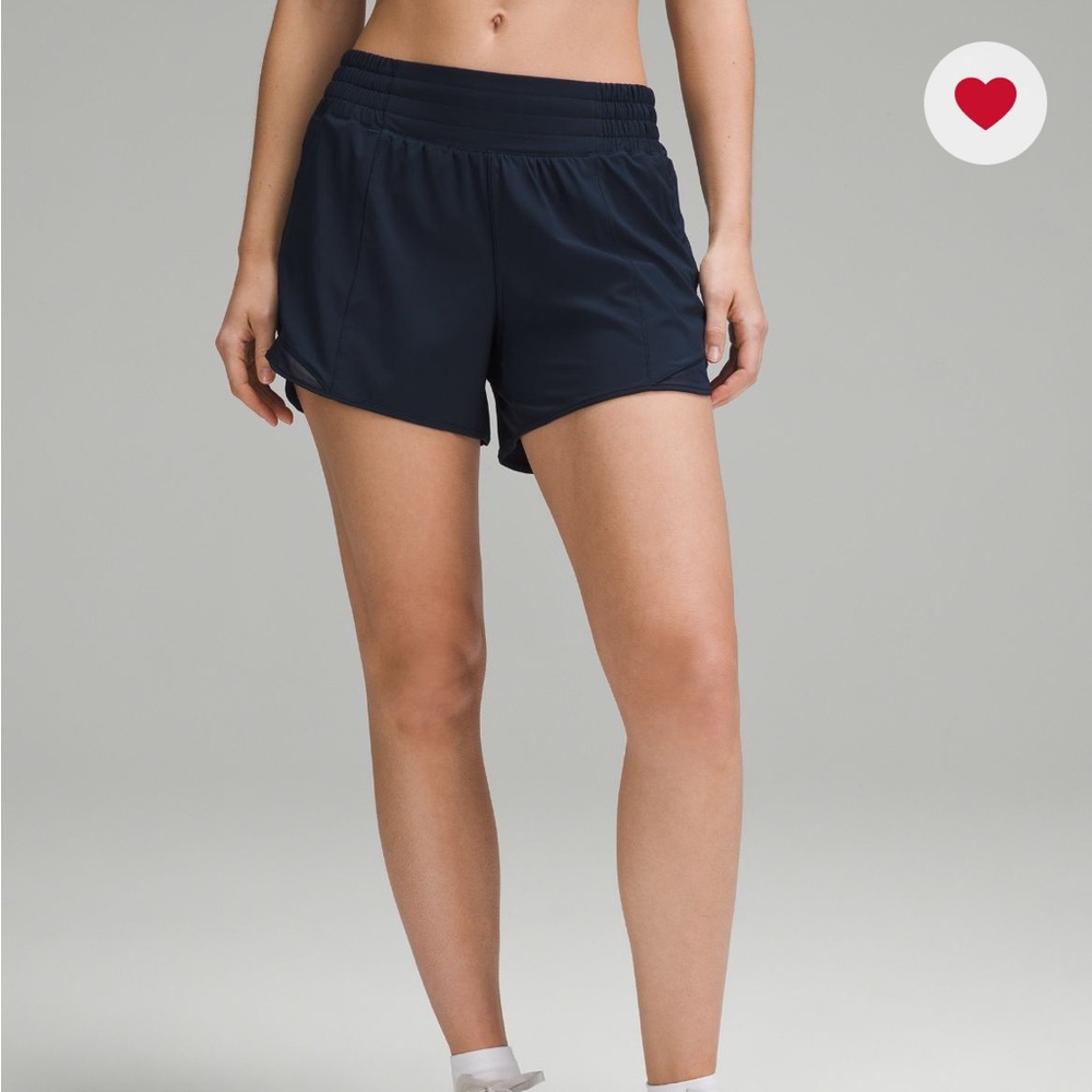 lululemon athletica Hotty Hot high rise 4” navy shorts